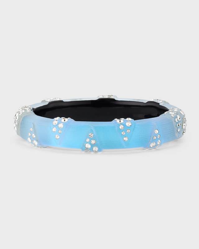 Punk Deco Lucite Crystal Hinge Bracelet